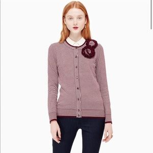 Kate Spade Rosette striped cardigan sweater